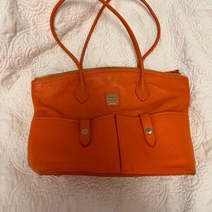 Dooney & Bourke Orange Leather Tote Bag